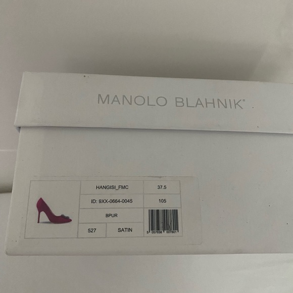 NWT 100% Authentic Manolo Blahnik Hangisi 105mm Satin Crystal-Toe Pump